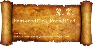 Mesterházy Kocsárd névjegykártya